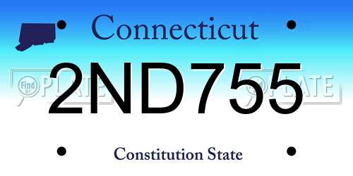 2ND755 Connecticut License Plate