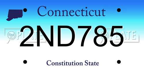 2ND785 Connecticut License Plate