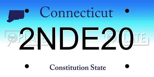 2NDE20 Connecticut License Plate