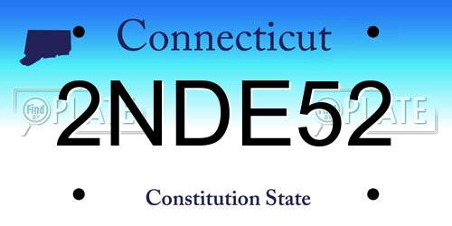 2NDE52 Connecticut License Plate