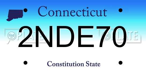 2NDE70 Connecticut License Plate
