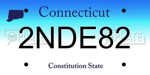 2NDE82 Connecticut License Plate