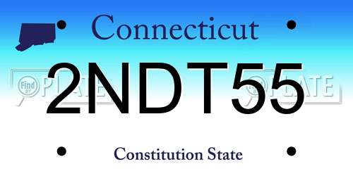 2NDT55 Connecticut License Plate