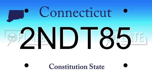 2NDT85 Connecticut License Plate