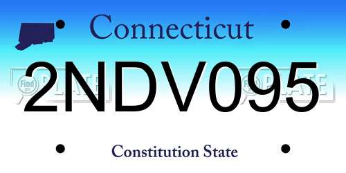 2NDV095 Connecticut License Plate