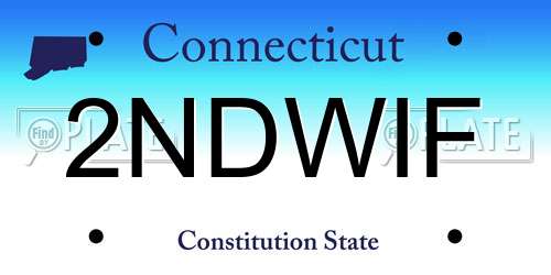 2NDWIF Connecticut License Plate