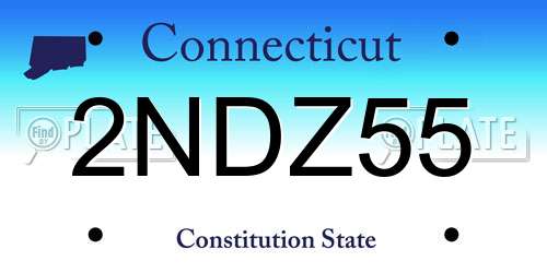 2NDZ55 Connecticut License Plate