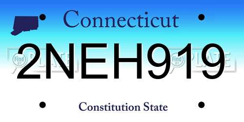 2NEH919 Connecticut License Plate