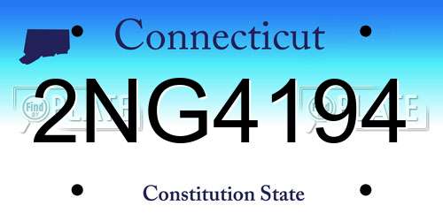 2NG4194 Connecticut License Plate