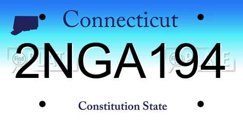 2NGA194 Connecticut License Plate