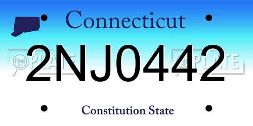 2NJ0442 Connecticut License Plate