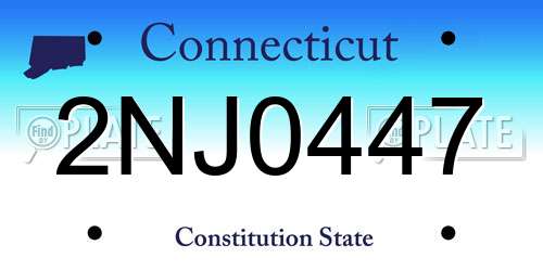 2NJ0447 Connecticut License Plate