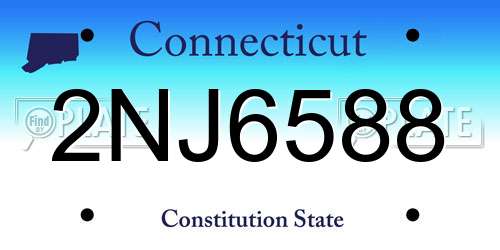 2NJ6588 Connecticut License Plate