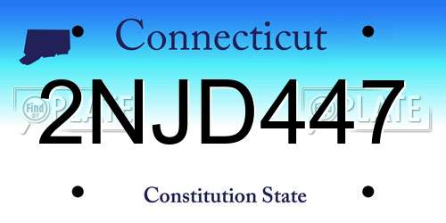 2NJD447 Connecticut License Plate