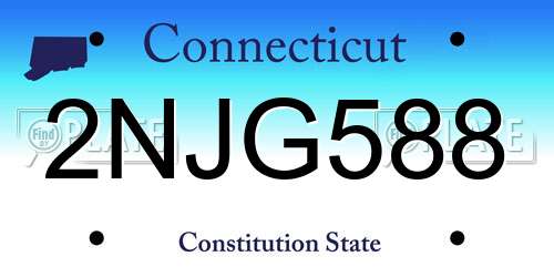 2NJG588 Connecticut License Plate