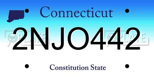 2NJO442 Connecticut License Plate
