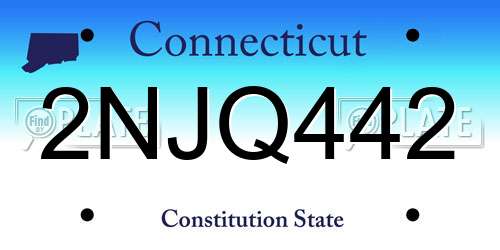 2NJQ442 Connecticut License Plate