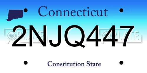 2NJQ447 Connecticut License Plate
