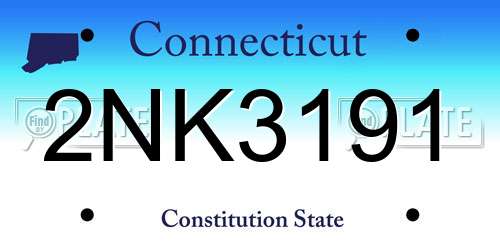 2NK3191 Connecticut License Plate