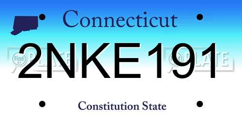 2NKE191 Connecticut License Plate