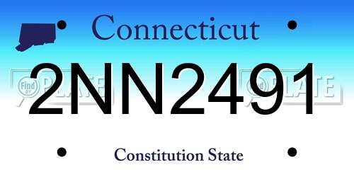 2NN2491 Connecticut License Plate