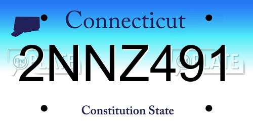 2NNZ491 Connecticut License Plate