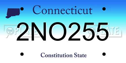 2NO255 Connecticut License Plate