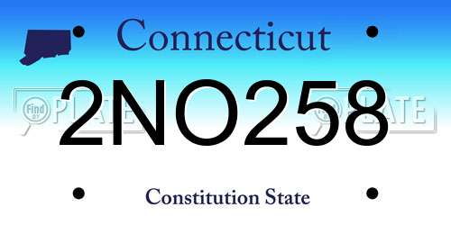 2NO258 Connecticut License Plate
