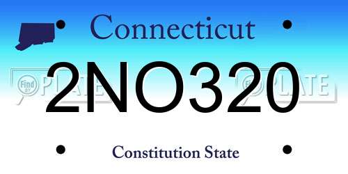 2NO320 Connecticut License Plate