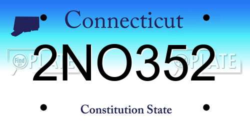 2NO352 Connecticut License Plate