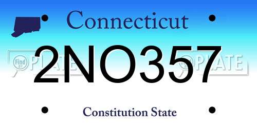 2NO357 Connecticut License Plate