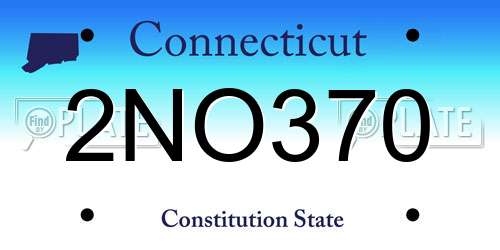 2NO370 Connecticut License Plate