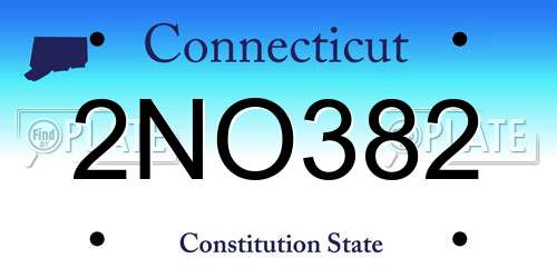2NO382 Connecticut License Plate