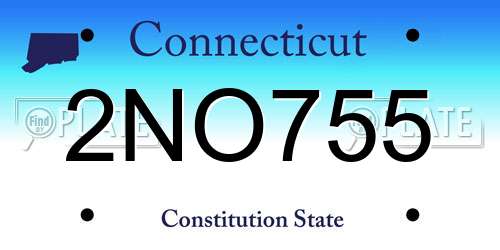 2NO755 Connecticut License Plate
