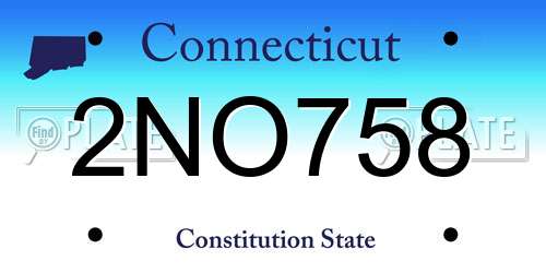 2NO758 Connecticut License Plate