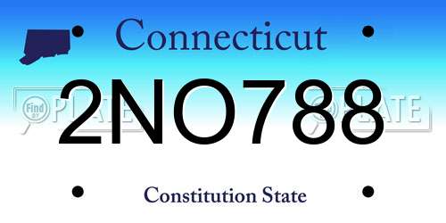 2NO788 Connecticut License Plate
