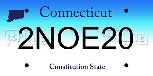 2NOE20 Connecticut License Plate