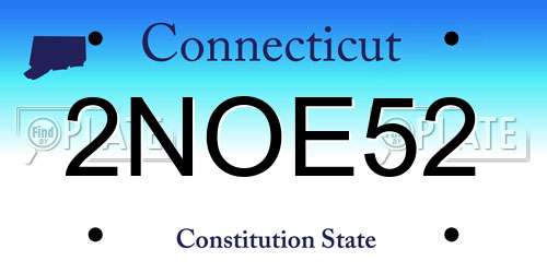 2NOE52 Connecticut License Plate