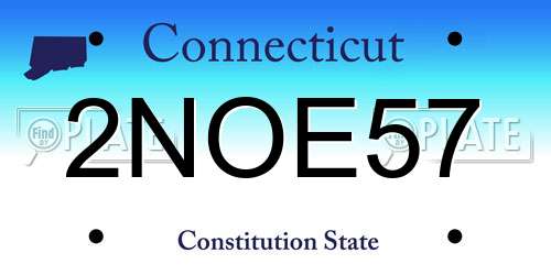 2NOE57 Connecticut License Plate