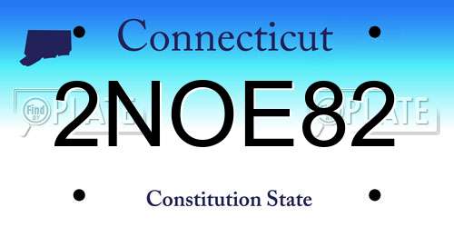 2NOE82 Connecticut License Plate