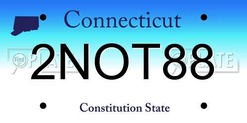 2NOT88 Connecticut License Plate