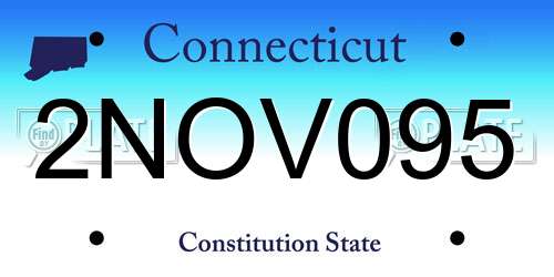 2NOV095 Connecticut License Plate