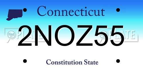 2NOZ55 Connecticut License Plate
