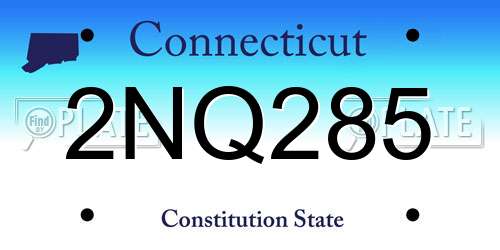 2NQ285 Connecticut License Plate