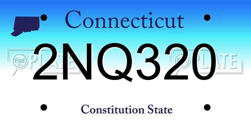 2NQ320 Connecticut License Plate