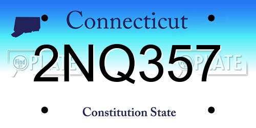 2NQ357 Connecticut License Plate