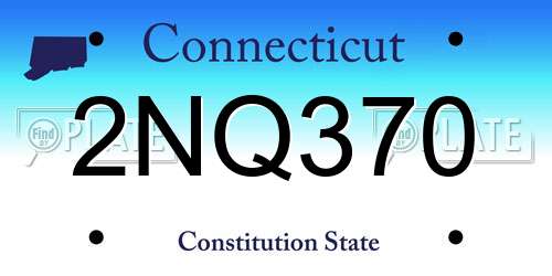 2NQ370 Connecticut License Plate