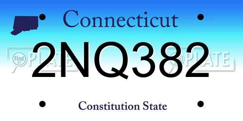 2NQ382 Connecticut License Plate