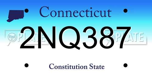2NQ387 Connecticut License Plate