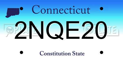 2NQE20 Connecticut License Plate